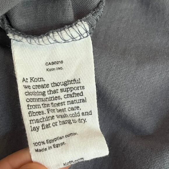 Kotn Tiered Babydoll Dress 100% Cotton Small Blue - Picture 8 of 8